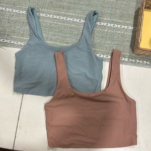 Two Fabletics Lydia Built in Bra Tanks